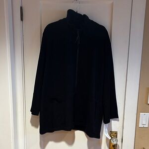 Caroline Rose 3X 100% Wool Black Zip-Up Jacket
